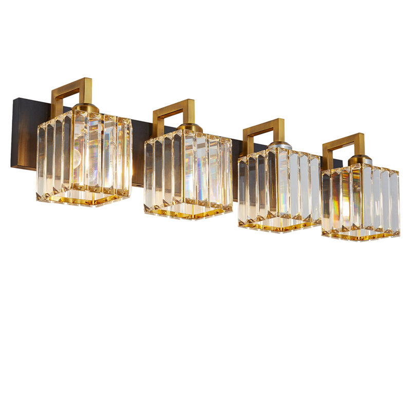 Kyneisha Vanity Light, Black/Gold, 4 Lights