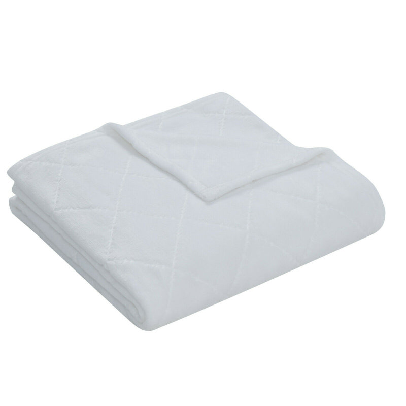 Jeté en molleton ultra doux, Blanc