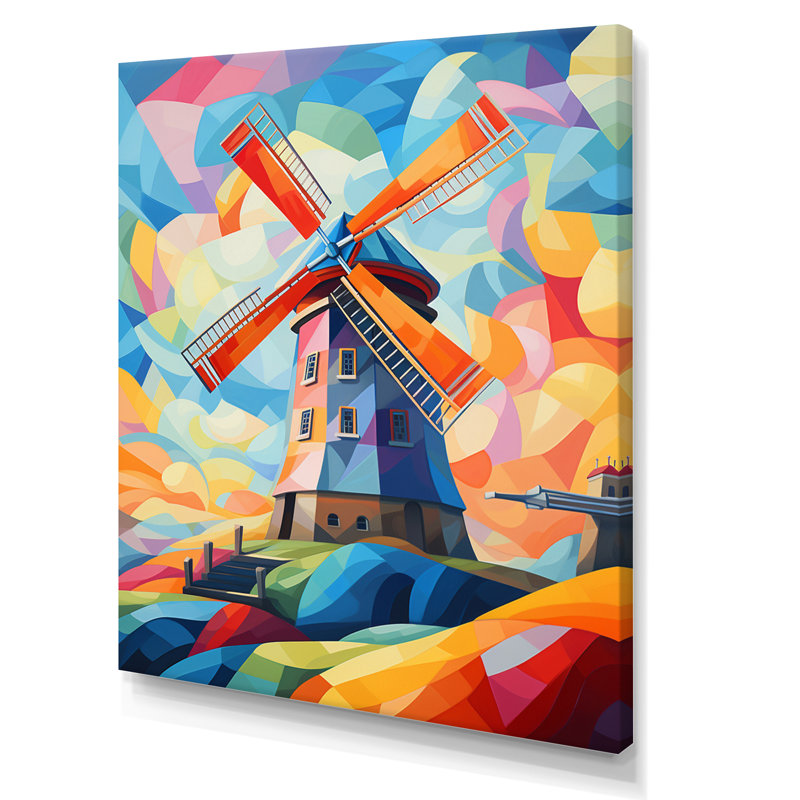 «Neo-Fauvist Wind Mill», impression sur toile, H 32 po x l 16 po x P 1 po, Toile tendue