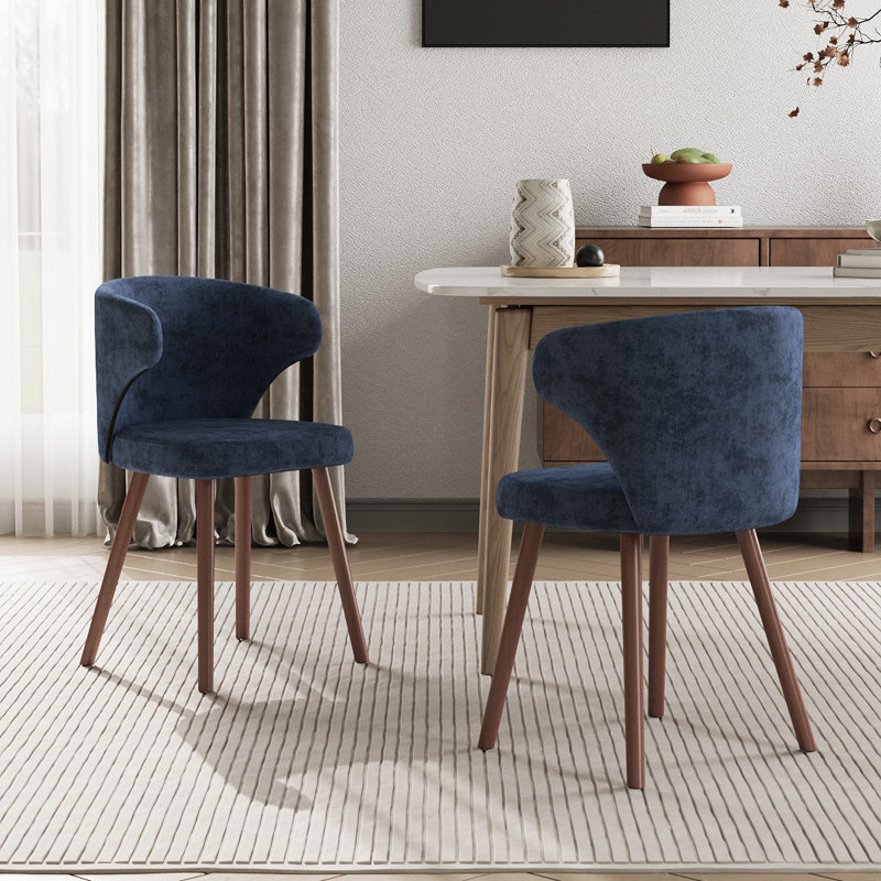 35cm H Upholstered Back Side Chair, Blue