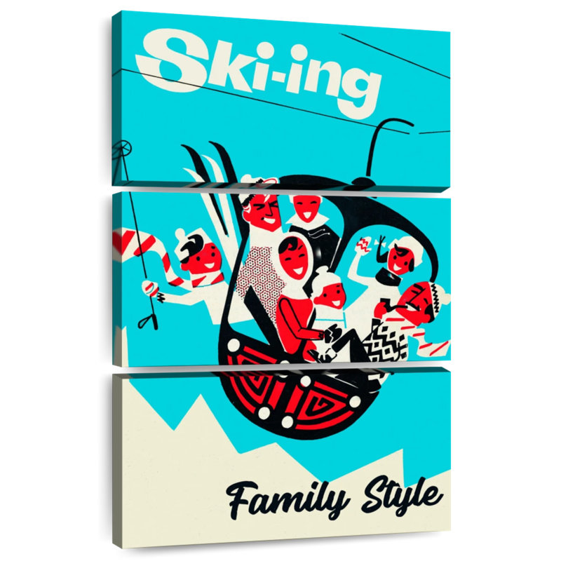 Sirci skiant en famille, H 38 po x l 24 po