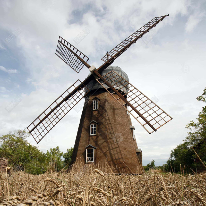 Toile rustique avec paysage de moulin à vent | Art mural Home Decor