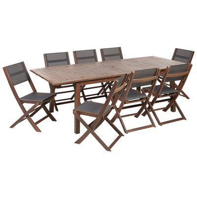 Cesana 8 - Person Acacia Wood Patio Dining Set with Rectangular Table