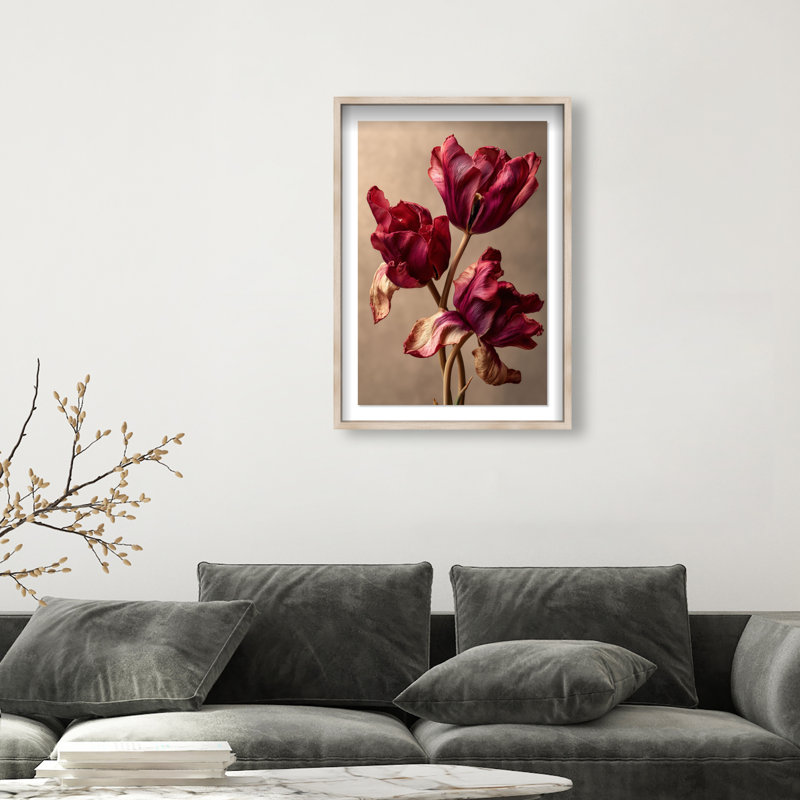 Dark Silk Remains Framed Graphic Art, 46.5"H x 31.5"W, Natural Oak Shadowbox