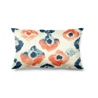 Boho Throw Pillow - Red Meadow Ikat Printed Cushion