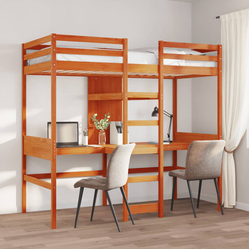 Sherbrooke High Sleepers with Trundle Included, Wax Brown, 80 x 200 cm