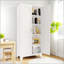 Armoire de rangement en métal durable avec 2 portes galbées et des tablettes réglables pour une organisation polyvalente, idéale pour la chambre à coucher, le salon et la cuisine-1850703605