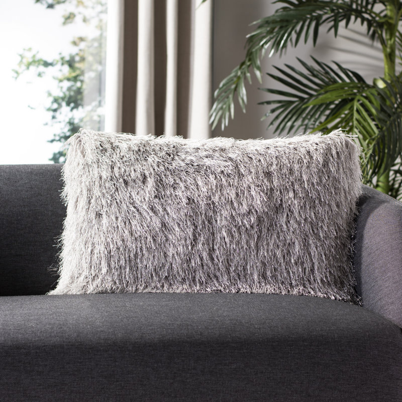  Pillow Cover and Insert, Metalic Silver, 14" H x 24" W x 2" D
