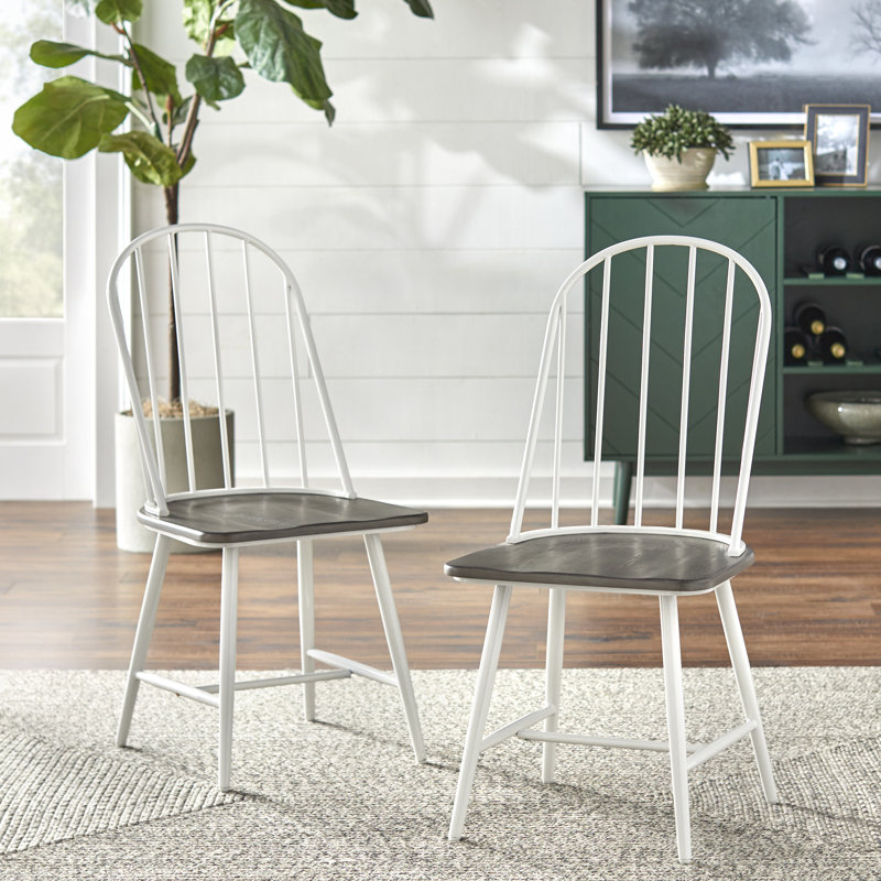 Poltimore 17.75'' H Metal Side Chair, White/Gray
