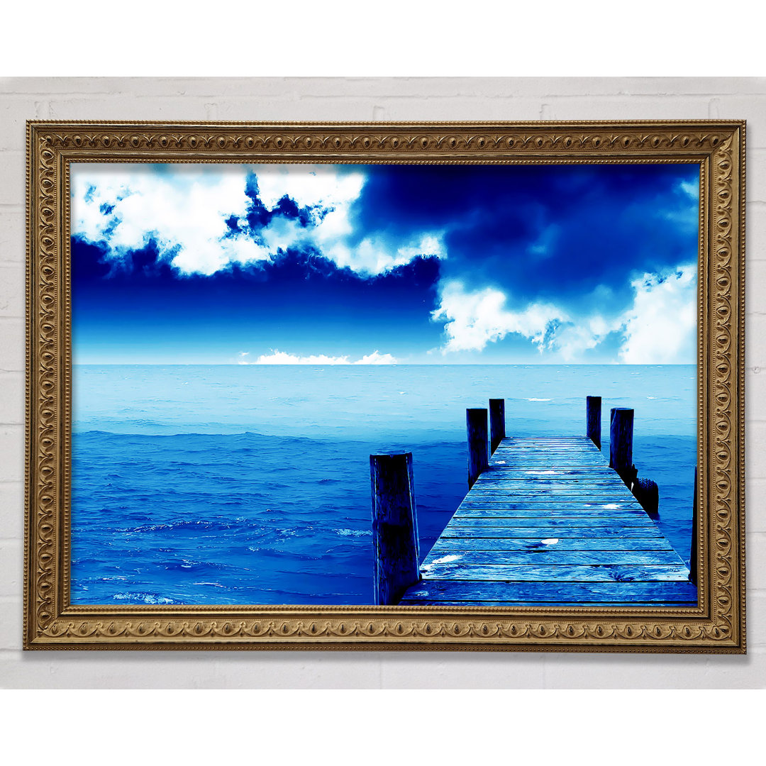 Gerahmtes Wandbild Boardwalk Ocean Blues