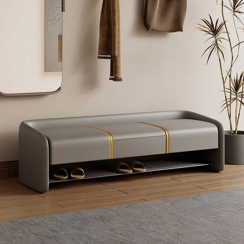 Banc rembourré gris, Gris