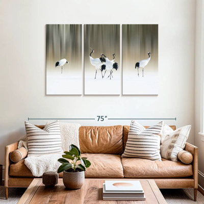 Red-Crested White Cranes