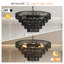 Lustre rustique 24 po à 5 niveaux en corde de chanvre noir, luminaire suspendu Boho Farmhouse avec 8 douilles E12 pour salle à manger, îlot de cuisine et entrée