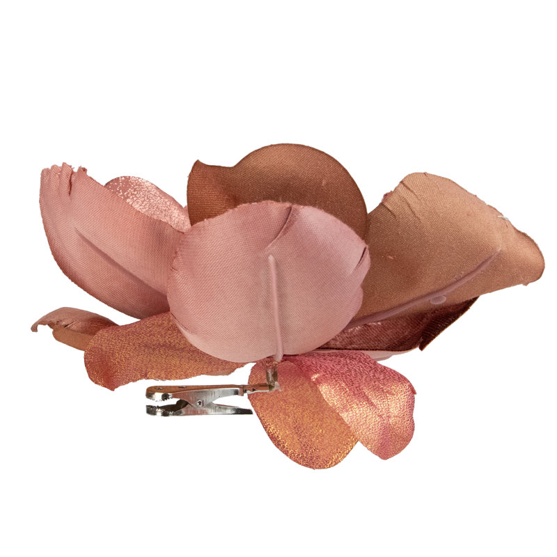 Parure de Noël en tissu artificiel rose corail 7 "