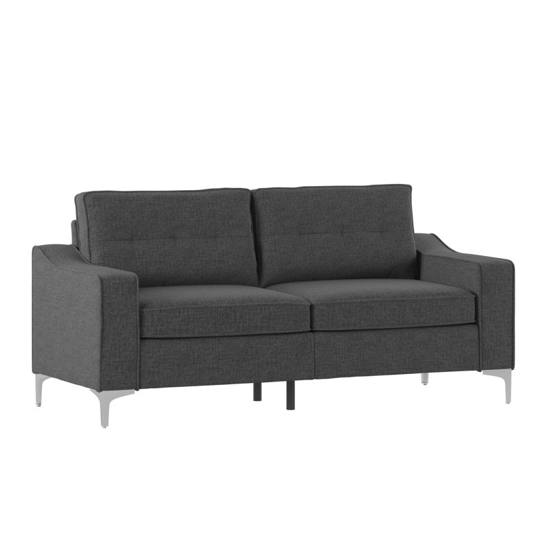 Canapé à accoudoirs carrés 70,76 po Kohlmann, Gris foncé