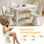 Tabouret de coiffeuse pivotant à dossier mi-haut en cuir rembourré XUEGW, beige-76457822