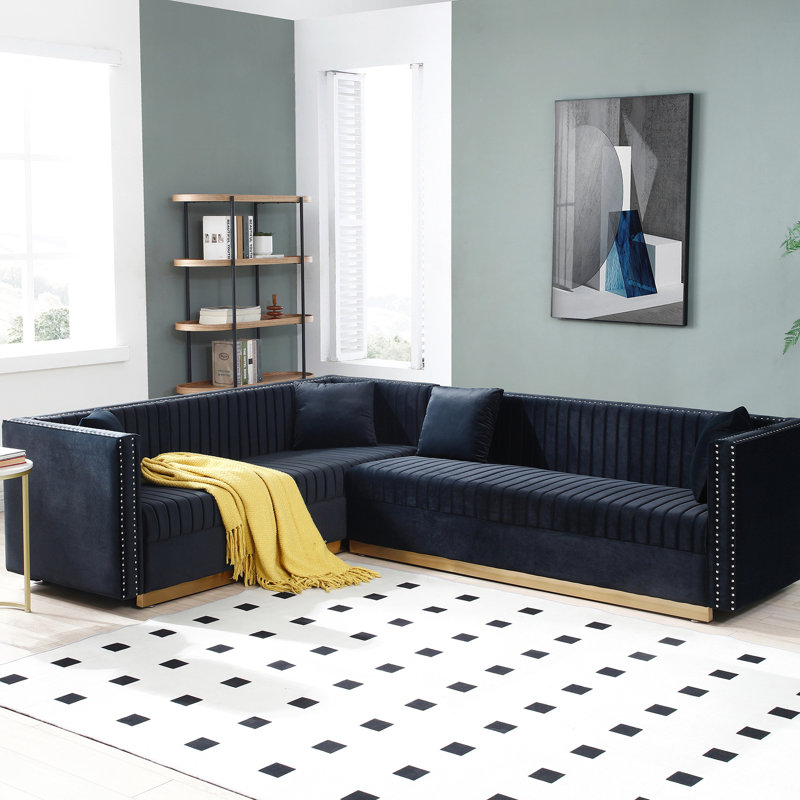 Canapé modulaire Contemporary, Velours noir