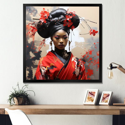 Robe traditionnelle japonaise à motif floral - Japon, art mural