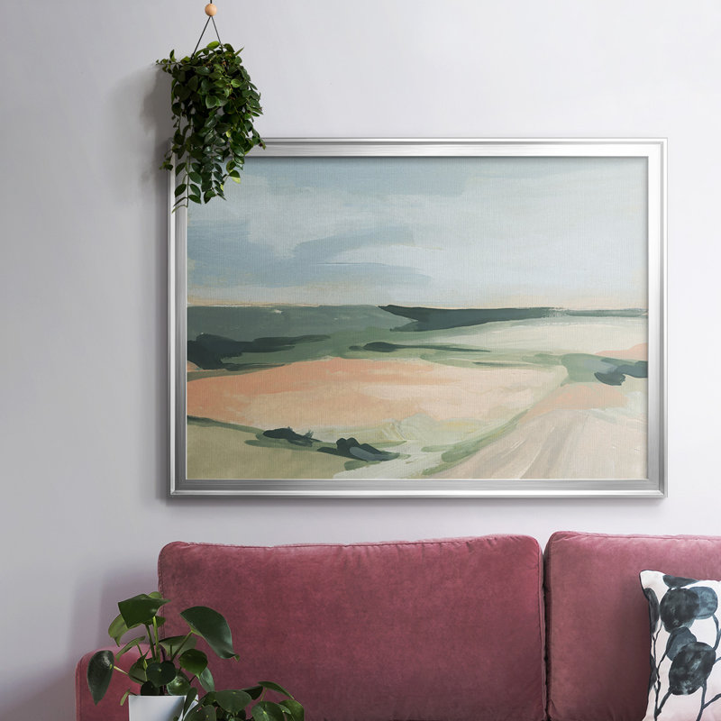 «Pastel Plains I», reproduction d'art sur toile simple, Argent, H 26 po x l 38 po x P 1,5 po