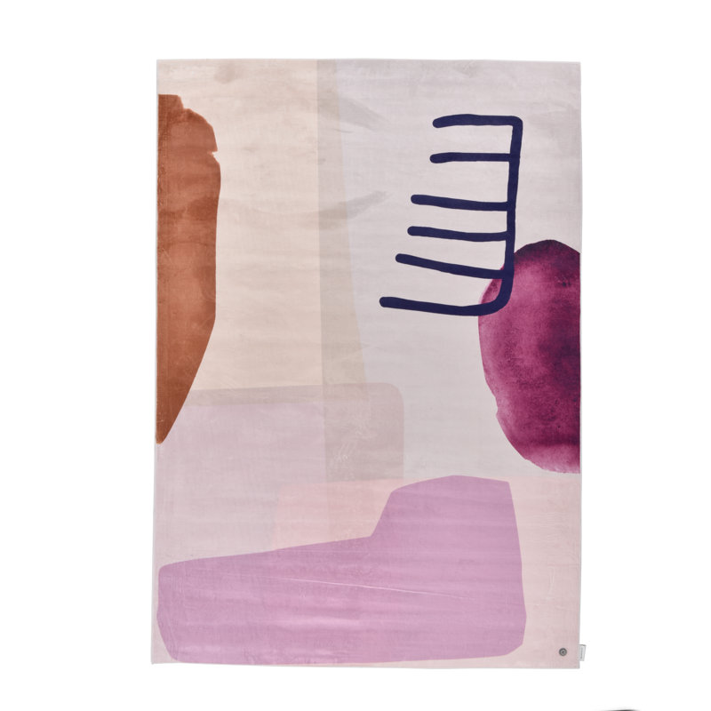 Flatweave Beige/Pink Rug, Rectangle 160 x 230cm