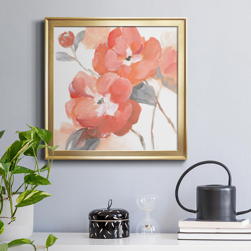Coral Fantasy II - peinture sur toile encadrée, H 30,5 po x l 30,5 po x P 1,5 po, Or