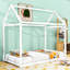 Twin Size Wooden House Bed with Roof-1284652040