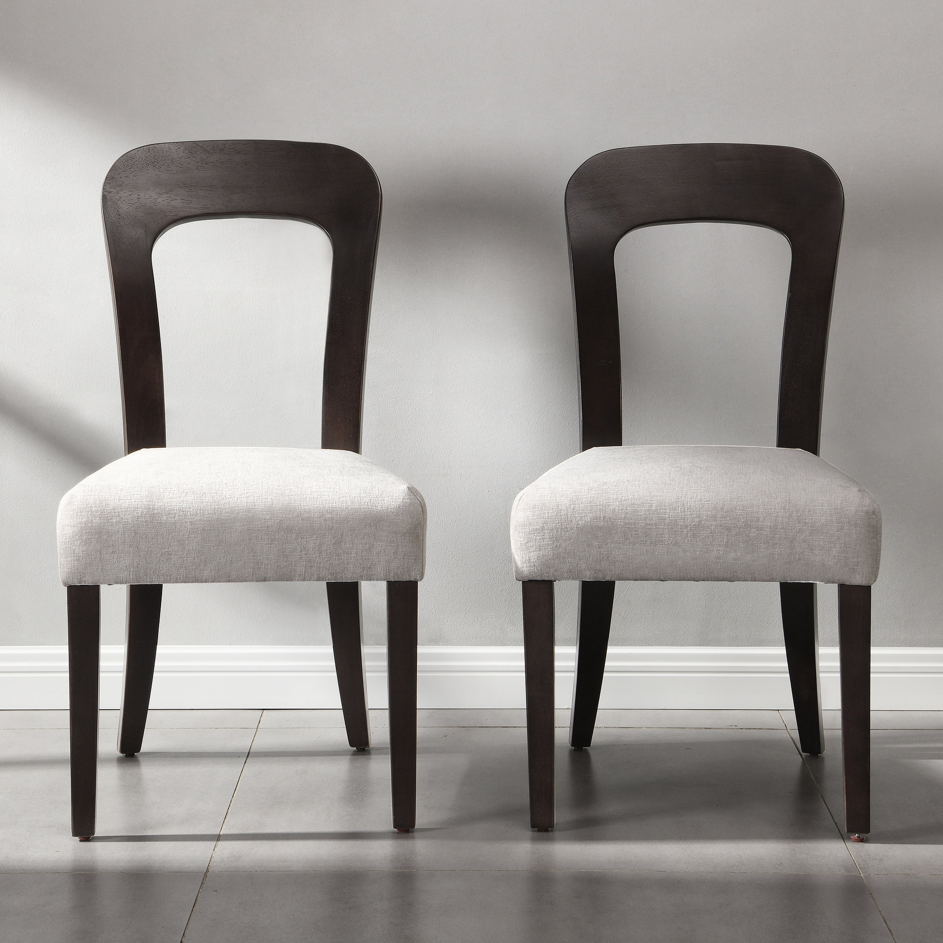 Darby Home Co Dining Chairs (2): Upholstered Seat, Brown Rubber Wood ...