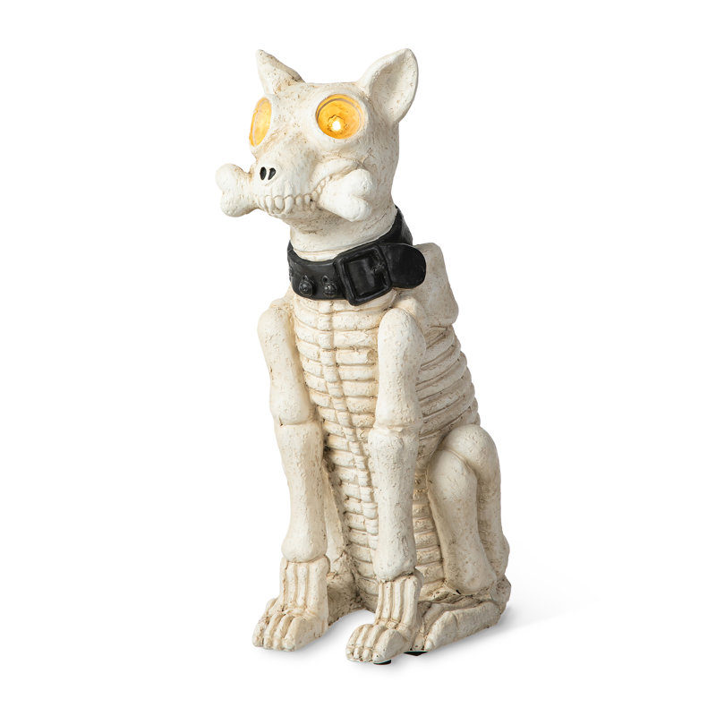20.50"H Ligted Halloween Lighted MGO Skeleton Dog Porch Decor With Timer