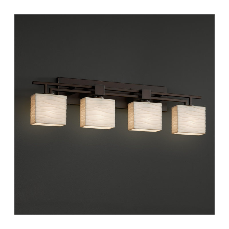 Éclairage pour meuble-lavabo 4 lumières Donasia, Noir mat