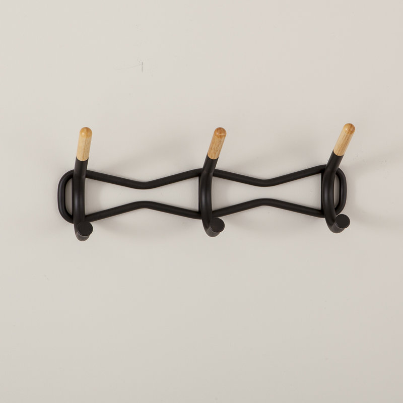 Family Wall Mounted Coat Rack, Black