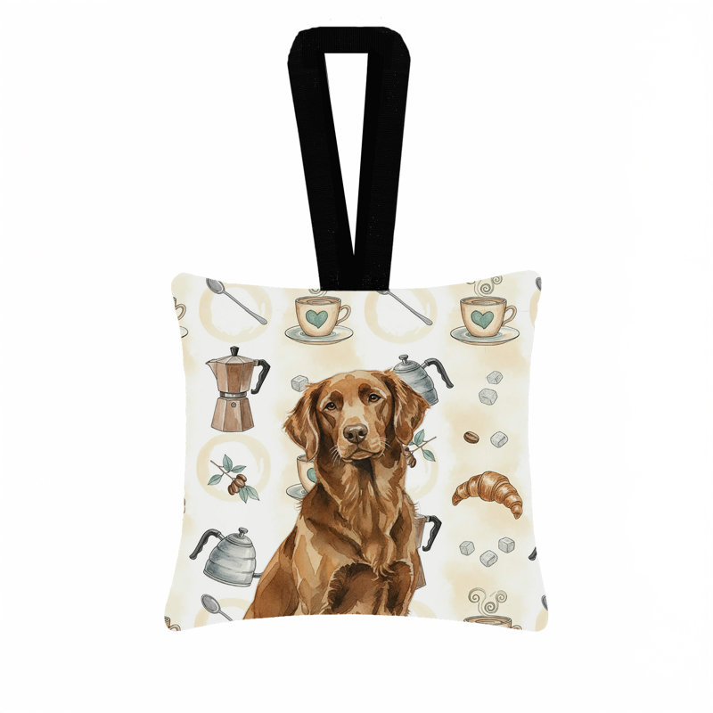 Ornement en forme de barre de café en tissu 3,5 x 3,5, Foie de retriever à poil plat