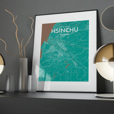 Hsinchu City Map In Nature - No Frame Print