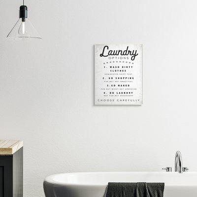 " Laundry Options Sign Funny Cleaning Suggestions "