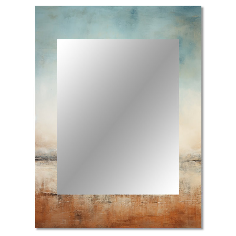Elemental Eternity Minimalism - Minimalism Decorative Wall Mirror, Brown Mirror, Printed Metal Art, 40" x 30"