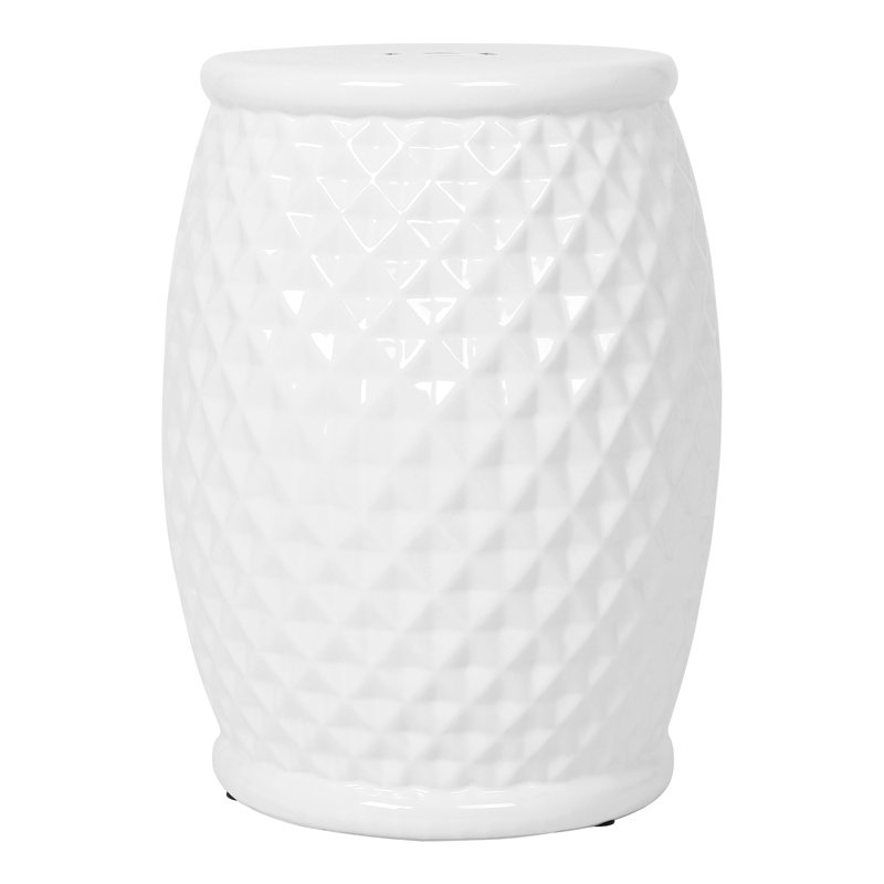 Tabouret 11 po x 17,11 po en céramique - Table d'appoint multifonctionnelle pour l'intérieur et l'extérieur