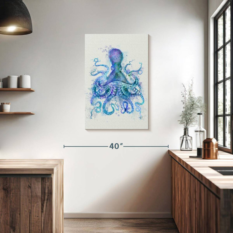 Brampt Octopus Rainbow Splash Blue, 36" H x 24" W