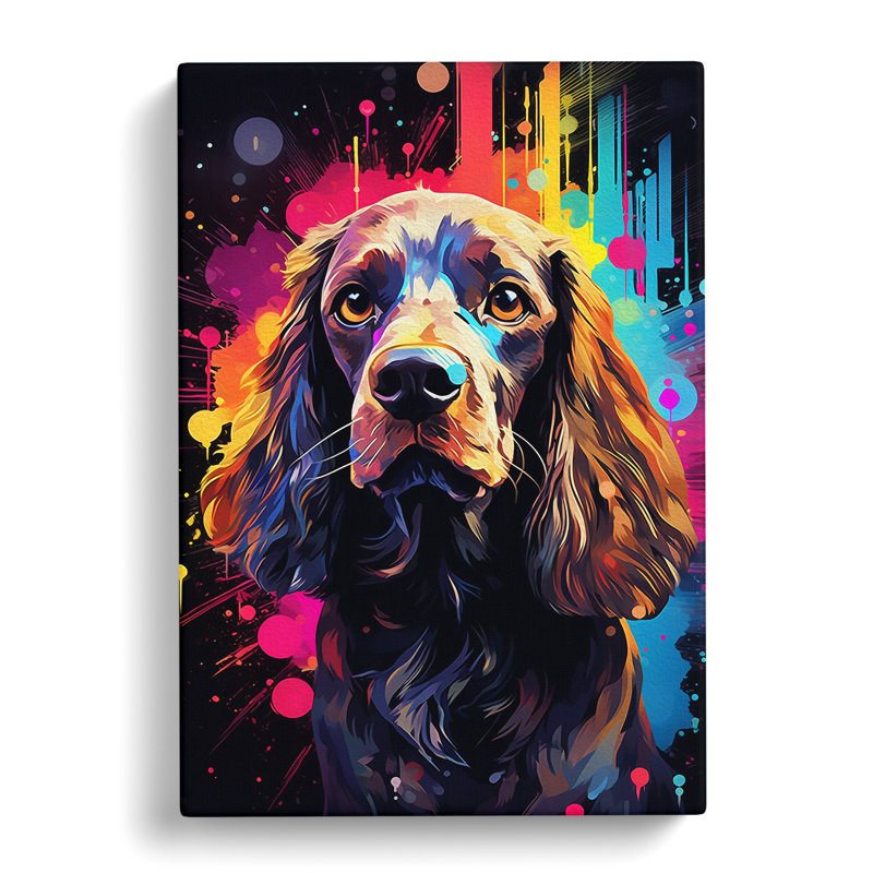 Cocker Spaniel Futurism Art - Wrapped Canvas, 76cm H x 50cm W x 3cm D