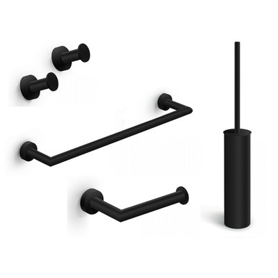 Baketo 4 Piece Bathroom Accessories Set in Matte Black