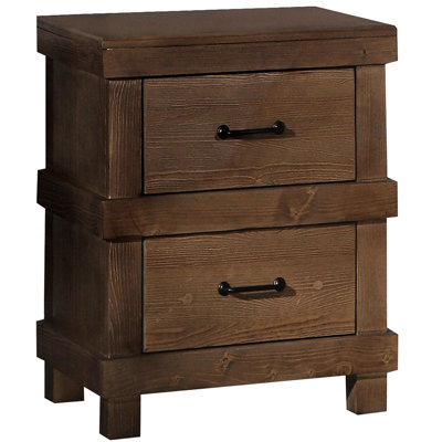 Table de chevet au fini chêne antique - Style pour le rangement dans la chambre à coucher