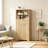 Tall Fluted Storage Cabinet with Drawer, Doors & Adjustable Shelf, Natural
