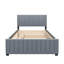 Lit plateforme double en velours avec lit gigogne-114195819