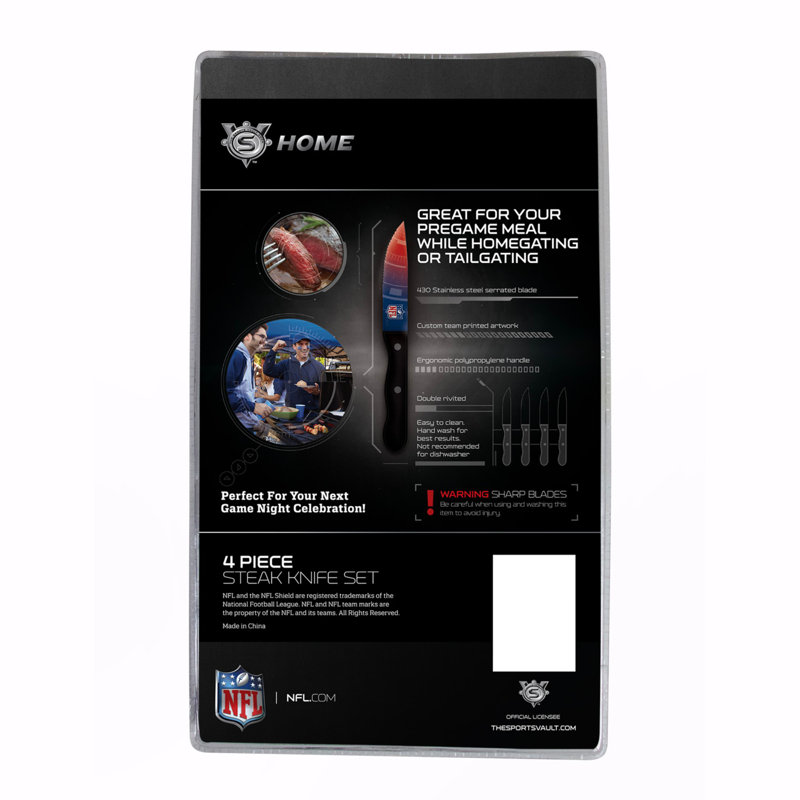 Ensemble de couteaux steak 4 pièces sports vault nfl, Green Bay Packers