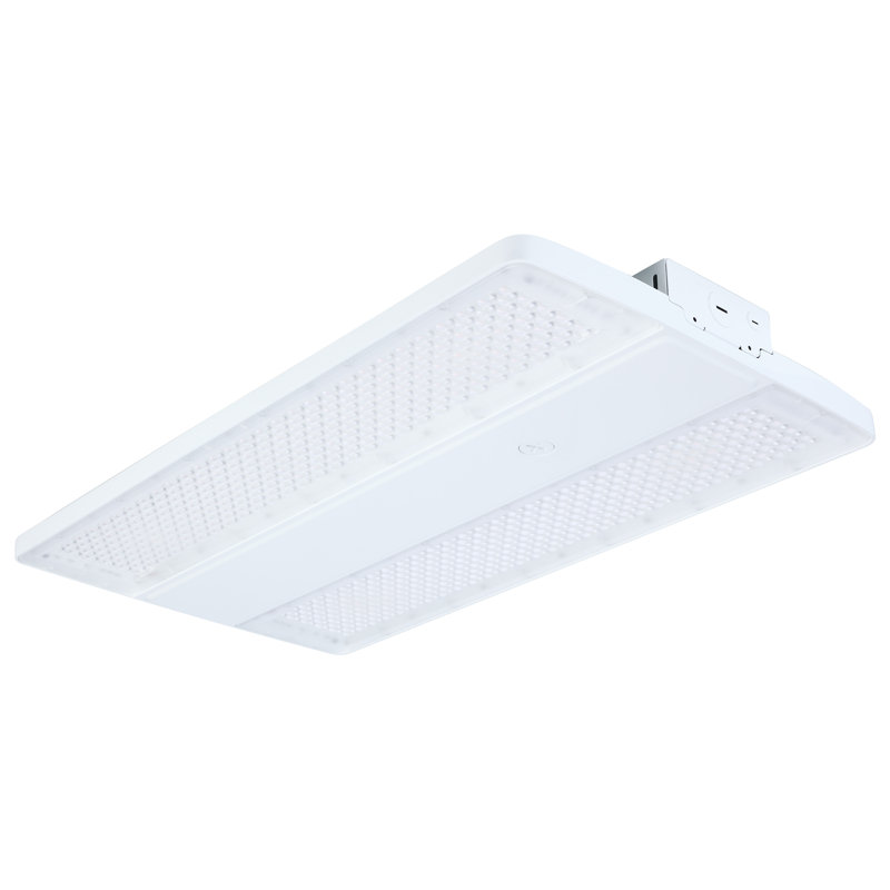 DEL linéaire High Bay 320/295/225 watts sélectionnable 3K / 4K / 5K CCT angle de faisceau sélectionnable finition blanche 120-347 Volt