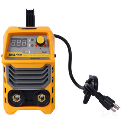 110/220V MMA Welder, 160A Stick ARC Welding Machine IGBT Inverter Digital Display LCD Hot Start Welder With Electrode Holder, Work Clamp, Input Power Adapter Cable Dual Voltage DC