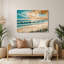 Bord de mer, calendrier, élite, art mural en métal beige