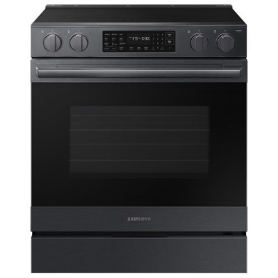 Samsung Bespoke 6.3 cu. ft. Smart Slide-In Electric Range with True Convection in Matte Black Steel