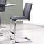 4 tabourets de bar gris - base élégante, rembourrés, repose-pieds en métal (4 unités), pieds en forme de L, repose-pieds, butées avant argentées, hauteur 40 po, largeur 17 po, profondeur 21 po