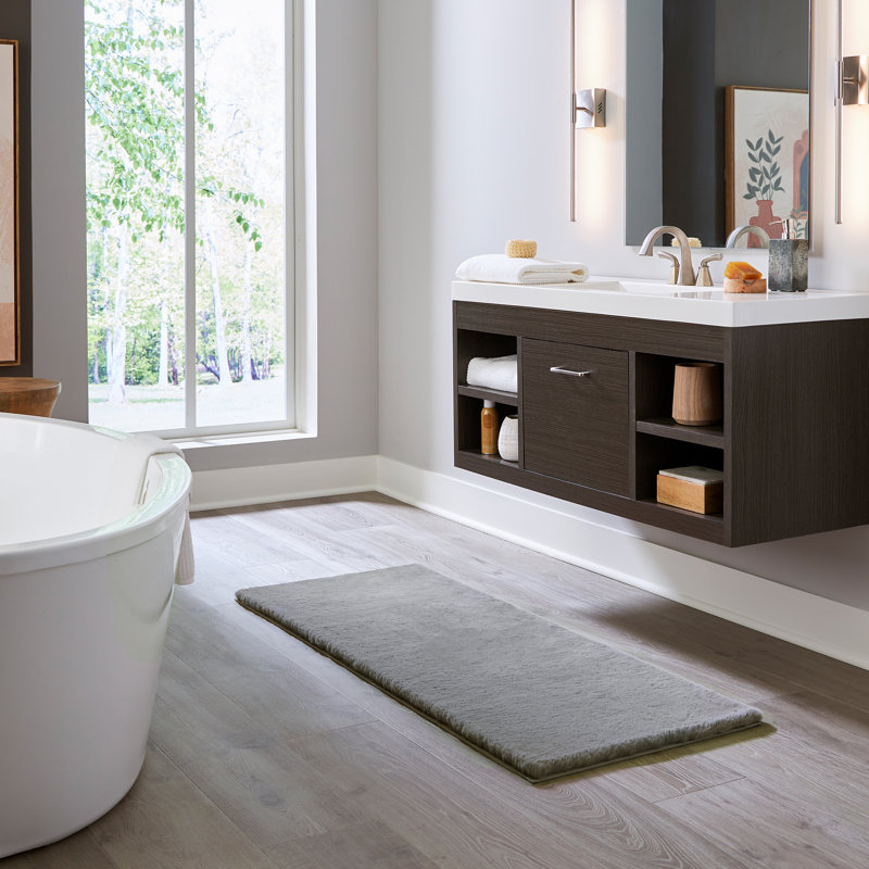 Tapis de bain Dority, gris