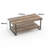 18" 2-Tier Coffee Table, Rectangular Rustic Wood Table with Storage Shelf for Living Room or Den