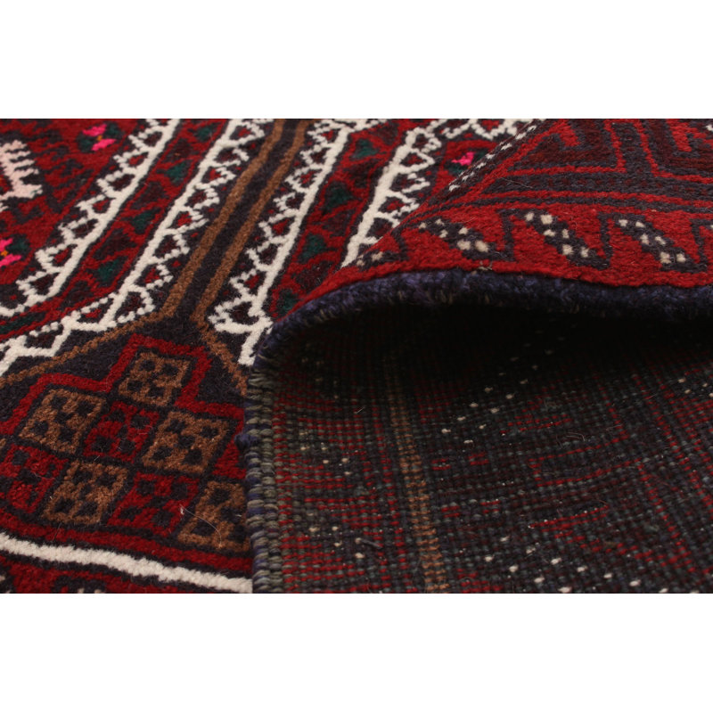 One-of-a-Kind 3'1" X 6'2" 1980s Wool Area Rug in Red